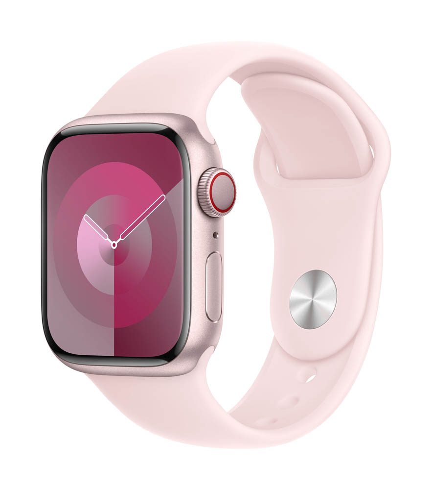 Apple Watch Series 9 41 mm Aluminium GPS Cellular Sportarmband S M pink buroplus