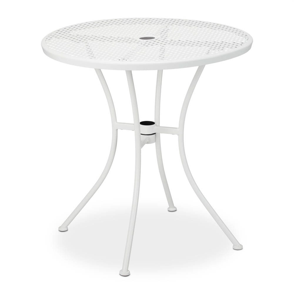 relaxdays Gartentisch weiß rund 72,0 cm ++ büroplus